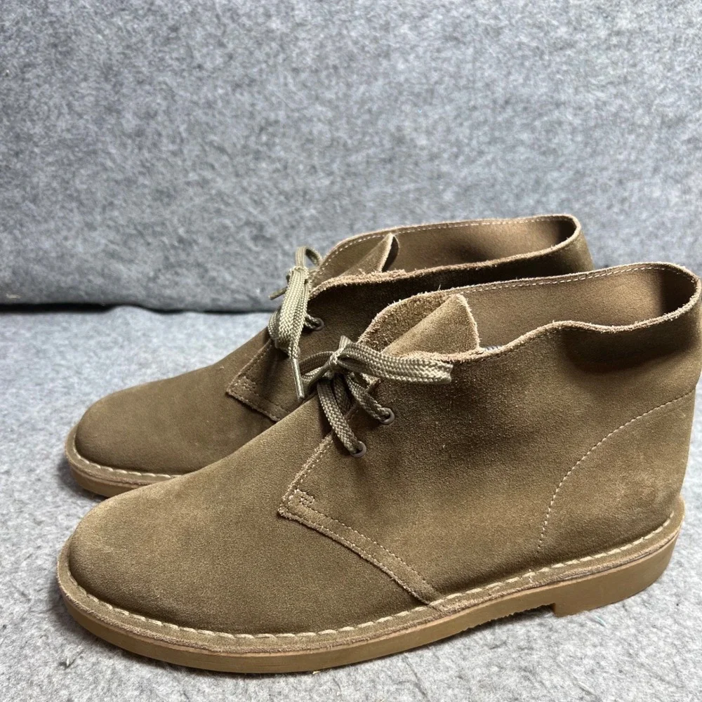 Clarks Mens Desert Boot Brown Suede Chukka Crepe Sole Ankle Boots 10.5 Wide